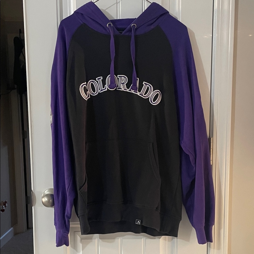 Colorado Rockies Black and Purple Men's Sweater